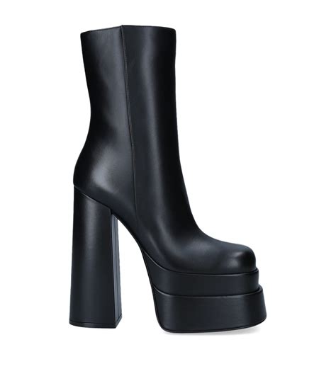 Versace Leather Platform Chelsea Boots 